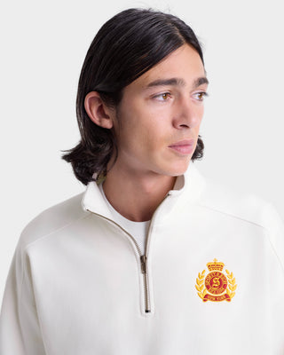 NY Crest Embroidered Quarter zip Men - White