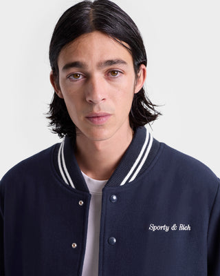 Eden Crest Varsity Jacket Men - Navy/White