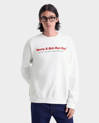 Run Club Crewneck - White/Ruby
