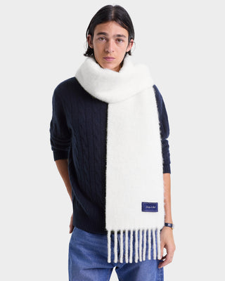 Signature Logo Fuzzy Scarf - Ecru