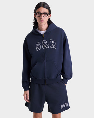 S&R Ivy Gym Short - Navy/White