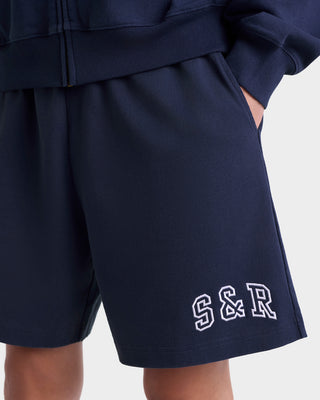 S&R Ivy Gym Short - Navy/White