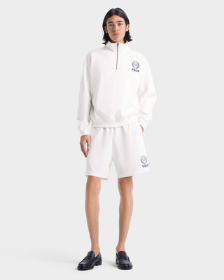 Yale Crest Quarter Zip - White/Navy