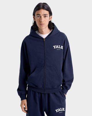 Yale Classic Zip Hoodie - Navy/White
