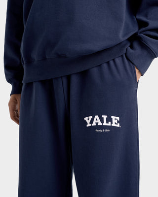 Yale Classic Wide Sweatpant - Navy/White