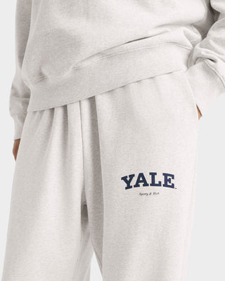 Yale Classic Wide Sweatpant - Heather Gray/Navy