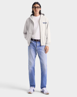 Yale Classic Zip Hoodie - Heather Gray/Navy