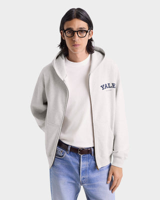 Yale Classic Zip Hoodie - Heather Gray/Navy
