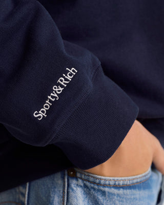 Heritage Yankees Serif Crewneck - Navy/White