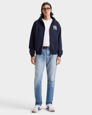 Heritage Yankees Serif Zip Hoodie - Navy/White
