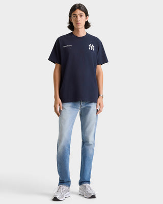 Yankees Curve T-Shirt - Navy/White
