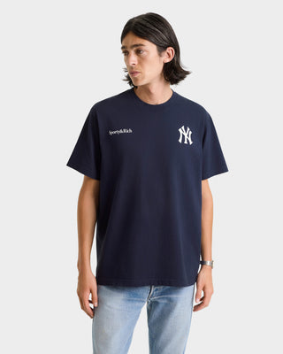 Yankees Curve T-Shirt - Navy/White