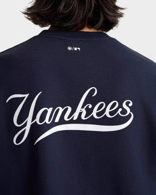 Yankees Curve T-Shirt - Navy/White