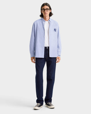 Heritage Yankees Serif Oversized Shirt - Blue Stripe/Navy