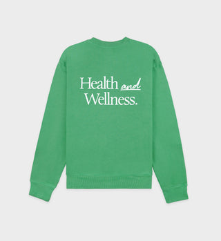 New Health & Wellness Crewneck - Verde/White