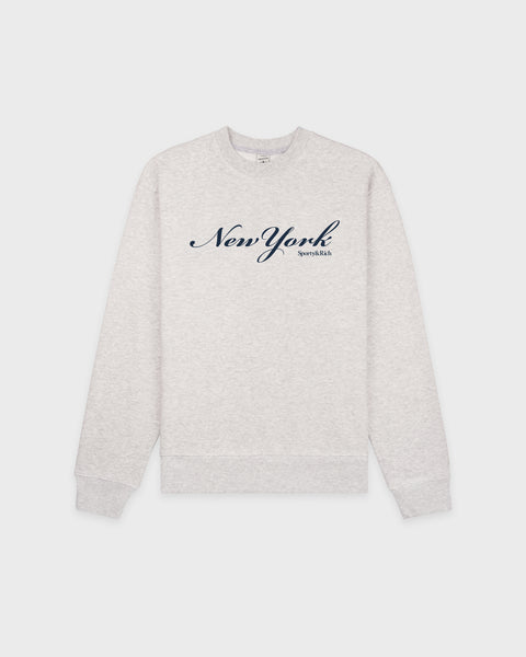 New York Crewneck - Heather Gray/Navy