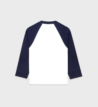 New York Ivy Baseball Tee - White/Navy