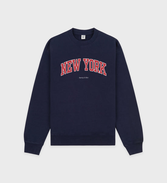 New York Ivy Crewneck - Navy/Ruby