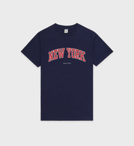 New York Ivy T-Shirt - Navy/Ruby