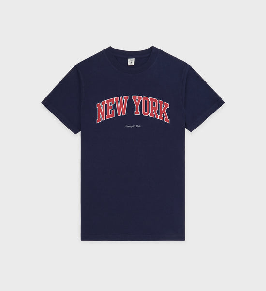 New York Ivy T-Shirt - Navy/Ruby