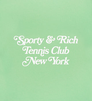 NY Tennis Club Cropped Tee - Washed Kelly/White