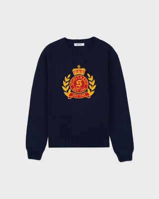 NY Crest Knitted Sweater - Navy