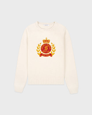 NY Crest Knitted Sweater - Ecru