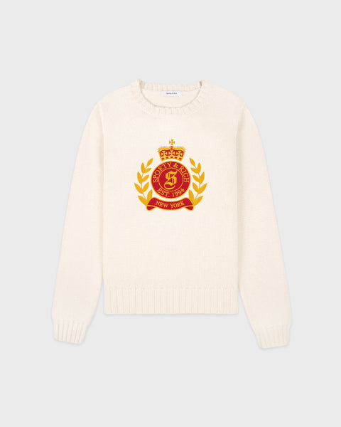 NY Crest Knitted Sweater - Ecru