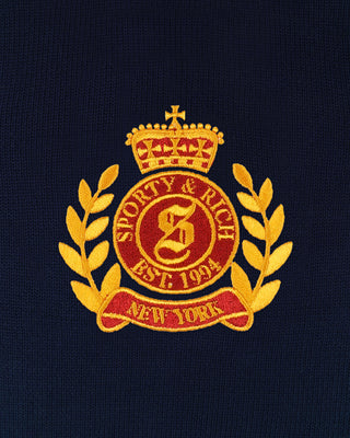 NY Crest Knitted Turtleneck - Navy
