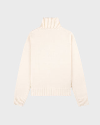NY Crest Knitted Turtleneck - Ecru