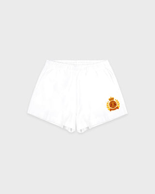 NY Crest Embroidered Disco Short - White