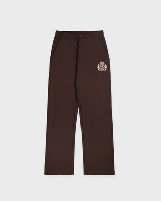 Brown pants with a logo on a white background