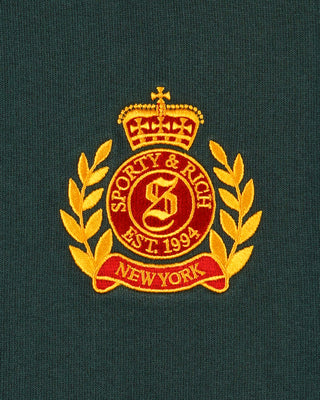 NY Crest Embroidered Wide Sweatpant - Forest