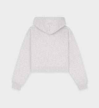 NY Crest Cropped Hoodie - Heather Gray/Gold