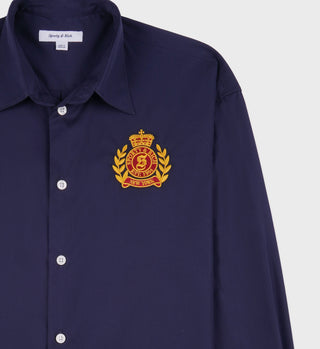 NY Crest Oversized Shirt - Navy/Gold