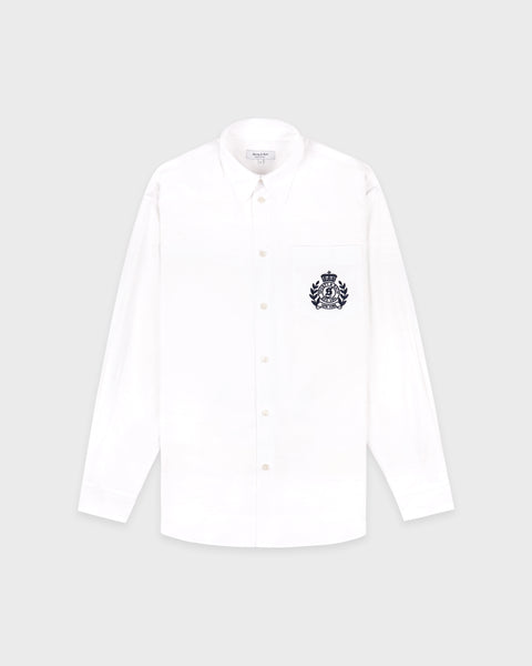 NY Crest Oversized Shirt - White/Navy