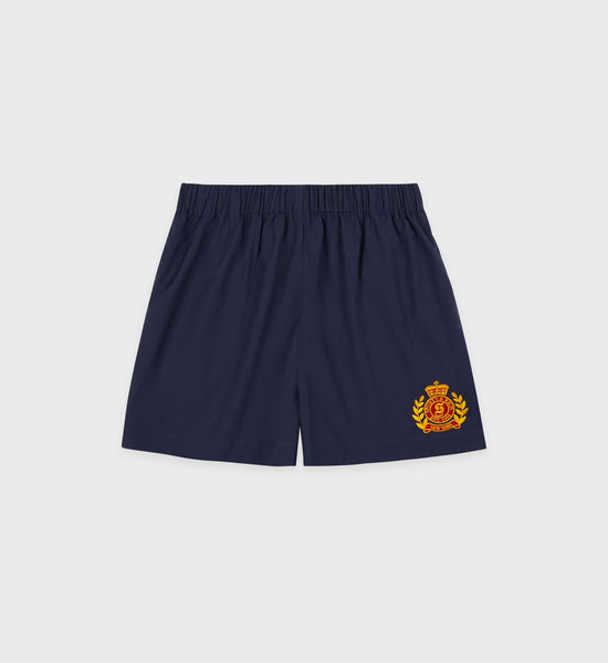 NY Crest Poplin Short - Navy/Gold