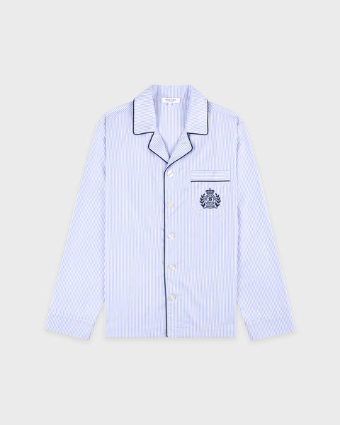 NY Crest Pyjama Shirt - Blue Stripe