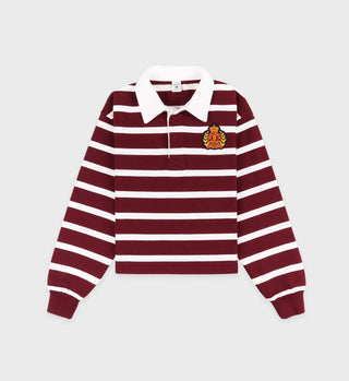 NY Crest Rugby Polo - Merlot/White