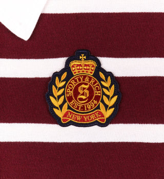 NY Crest Rugby Polo - Merlot/White