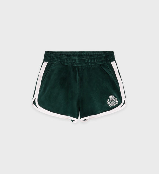 NY Crest Velour Short - Forest/Cream