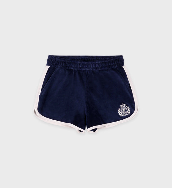 Short en velours NY Crest - Marine/Crème