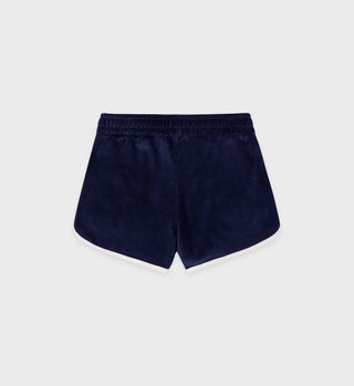 NY Crest Velour Short - Navy/Cream