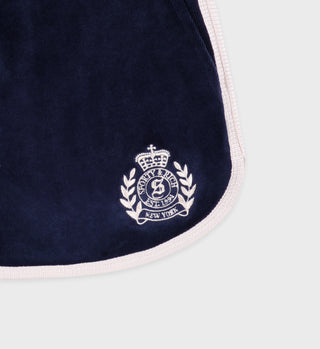 NY Crest Velour Short - Navy/Cream