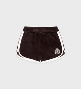 NY Crest Velour Short - Chocolate/Cream