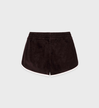 NY Crest Velour Short - Chocolate/Cream