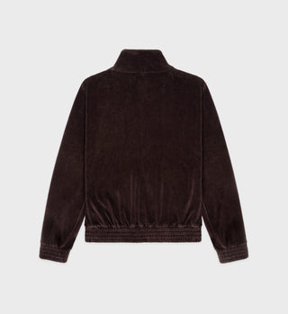 NY Crest Velour Track Jacket - Chocolate/Cream