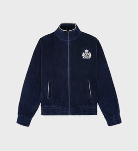 Veste de survêtement en velours NY Crest - Marine/Crème