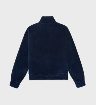 NY Crest Velour Track Jacket - Navy/Cream