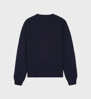 NY Crest Knitted Crewneck - Navy